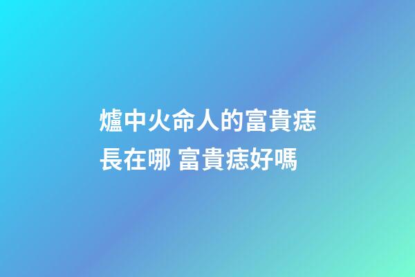 爐中火命人的富貴痣長在哪 富貴痣好嗎